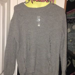 Grey ripped Rue21 sweater